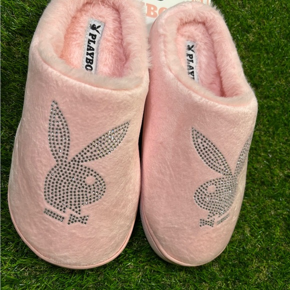 Playboy Pink Plush Slippers - Picture 2 of 3